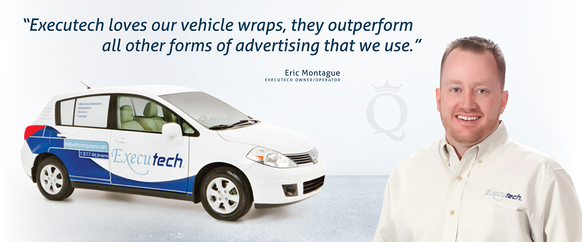 Executech advertising vehicle wrap